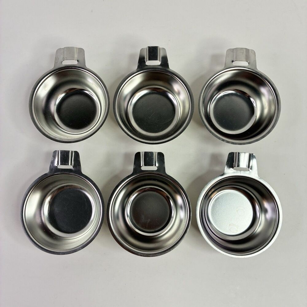 6 Vintage Stainless Steel Replacement Egg Poacher Cups Saladmaster